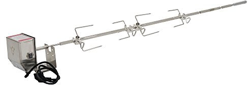 BBQ-Toro Set spiedo in Acciaio Inox per la Serie Completa Weber Genesis II 400 e 600 incl. Aghi per Carne 4X, Motore, Supporto Motore, girarrosto