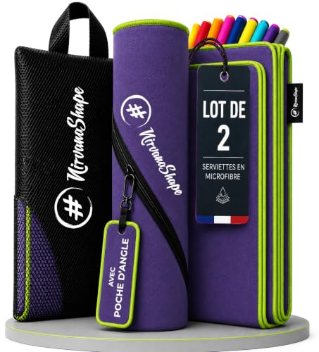 NirvanaShape Mikrofaser Handtuch, Microfaser Handtücher leicht, kompakt als Badetuch, Reisehandtuch, Strandtuch, Sporthandtuch, 2er Set L+S 140 x 70 + 60 x 40 cm | Microfaser Handtücher Set, Strandtuch, Sporthandtuch, Duschtuch, Saunatuch, schnelltrocknend, leicht
