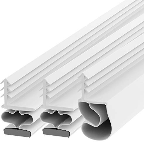 TMH Metal Door Weather Stripping - Magnetic Kerf Door Seal Kit, Full Set 36 x 84 - White Kerf Weather Stripping