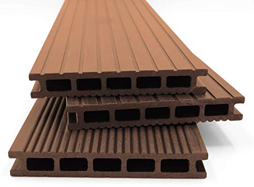 HORI WPC Terrassenfliesen | Terrassendielen Malta Grau | Komplett-Set inkl. 28x50 mm Unterkonstruktion & Clips | Langlebig & Wetterfest | Rutschfest | Pflegeleicht | Dielenlänge 5,40 m I Fläche 15 m²
