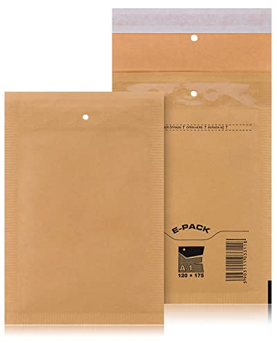 A1 200 St. Luftpolstertaschen Versandtaschen E-PACK A/1 Braun 120×175 Luftpolsterumschlag