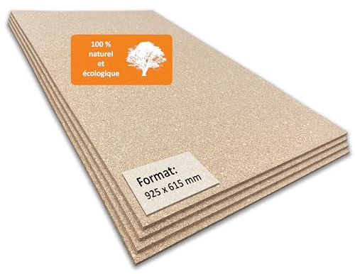 TRECOR® Pinnwand Korkplatte [Format: 925 x 610 mm] - 10 mm Stärke - Hochelastisch und Antistatisch - hochwertige Kork Platte - Einseitig geschliffen - (1 Stück)