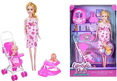Kandy Lifestyle Dolls blivande mamma med tryckstol och tillbehör