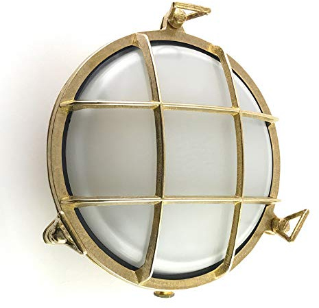 KsH und Co Argo IP64 Große runde Messingschottleuchte