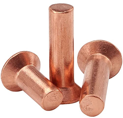 (20 Stück) violette Kupfer-Senkkopf-Nieten, M6 x 8 mm, für Modelle, Drohnen-Motherboards, Befestigungselemente, mechanische Schäfte.