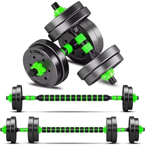 BCBIG Hanteln Set Gewichte,Verstellbar Hantelstange Hantelset Kurzhanteln dumbbells adjustable Langhantel Langhanteln FüR Männer Frauen Krafttraining,Grün,10kg (5kg*2)