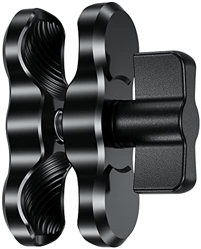 BRCOVAN Aluminiumlegierung Doppelsockelarm (Kurzer Arm) | Kompatibel mit RAM Mounts B Größe 1 Zoll Kugel Komponente und Fahrrad Motorrad Handyhalter mit 1'' Kugel Adapter