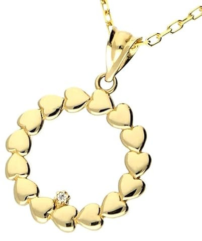 generisch EDLER 585 Gold ANHÄNGER mit Zirkonia (2,4cm*1,6cm), Gelbgold, 14 Karat, ETUI