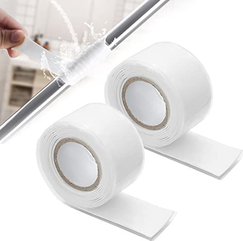 THATSRAD 2 Rollen Selbstverschweißendes Silikonband Wasserdicht Silikon Tape Weiß Isolierband Selbstverschweißend Reparaturband für Schlauchreparatur Kabelreparatur Rohrreparatur 2.5CM*3 Meter