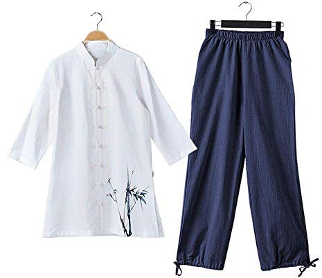 UHJKLA Tai Chi Uniformen Damen Kampfsportanzug Chinesische Kung Fu Kleidung Wing Chun Kleidung mit Dreiviertelärmeln,AL