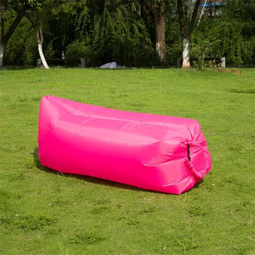 HUMAJORY Aufblasbares Lazy Sofa for Erwachsene, Aufblasbares Lounger-Luftsofa mit Tragetasche, Tragbare Luftliege, Wasserdicht for Pool, Camping, Reisen(Pink)