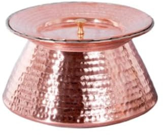 Jewellary Hub, Handi in puro rame martellato per cucinare, utensile da cucina con coperchio in latta (rame, 5 litri)