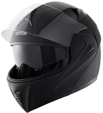 VEVOR Motorcycle Helmet, Unmasked, Smart Street ABS & High Density Helmet with Bluetooth Communications & Interchangeable Lens, DOT Approved Comfortable Motocross Helmet, Fit for Youth & Adults