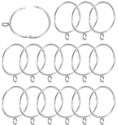 PATIKIL Anillas para Cortina De 2 Pulgadas De Diámetro Interior con Ojales 16 Piezas Anillos Metálicos para Barras De Cortina Alfileres De Aro Color Plateado