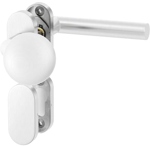 ERGO line NINA Links, Profiltür-Drückergarnitur mit Festem Türknopf, Oval-Rosette, Edelstahl Türbeschlag, Blind-Rosette, Rosettengarnitur mit Knopfdrücker, TOP Qualität