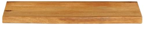 HEFZGDB Tischplatte mit Baumkante 90x30x3,8 cm Massivholz Mango Waschtischplatte Küchenarbeitsplatte Schreibtischplatte Esstisch für Studienraum Konferenzraum Küche Büro