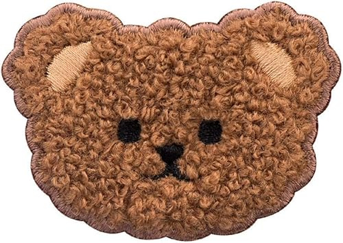 Braunbär-Plüsch-Aufnäher zum Aufbügeln, niedlicher Bär, Cartoon-Kleidung, Applikationen, kreative Tierabzeichen, weiche Nähapplikationen, DIY-Nähflicken