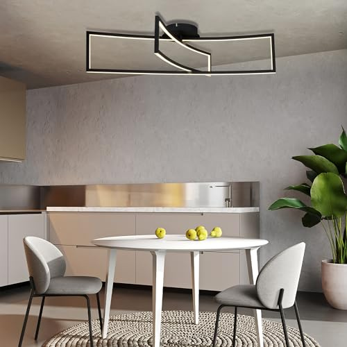 IMPTS LED Deckenleuchte Modern Deckenlampe Wohnzimmerlampe mit 2 Rechtecke | 25W 1900Lumen Metall Deckenbeleuchtung Warmweißes 3000K für Wohnzimmer Küche Schlafzimmer Flur Balkon