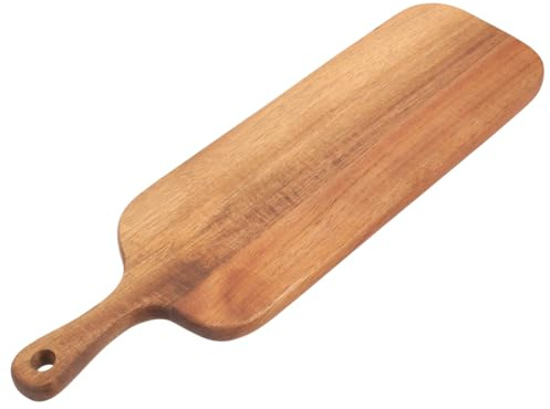 Luxshiny Wooden Cutting Board with Handle Acacia Serving Board for Home Restaurant for Pizza Sushi and Desserts Easy to Clean Kitchen Essential