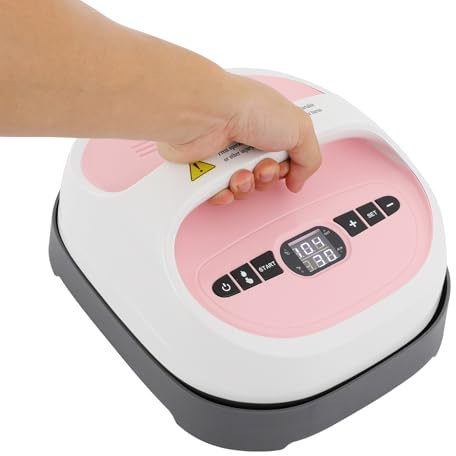 KAPIPALA Tragbare Heizpresse, 21x24cm Heat Press Maschine mit Digital Display - 540W Bügelpresse für T-Shirt Druck, Transferpresse kompatibel mit Cricut & Plottern (Pink)