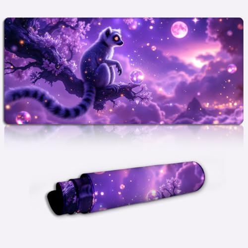 mystical lemur dreams Gaming Mouse Pad Non-Slip Rubber Base Pad Office Home Novelty Printed Desk Accessory Laptop Desktop Printed Art Ergonomic 600 * 350 * 4mm