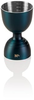 6x Jigger Rim Bell Nocturn 3/6 cl, Ø 5 cm, Höhe 8 cm, blau matt - HLC, Chromnickelstahl 18/10