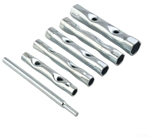 Professionelles 6-teiliges Rohrsteckschlüssel-Set für schwer erreichbare Schrauben und Muttern, verzinkt für Rostbeständigkeit