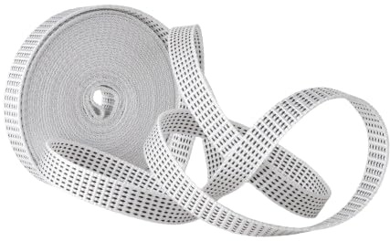 TELKES - Cinta Recogedor de Persianas Reversible Enrrollables - Cuerda de Repuesto de Toque Suave y Rigido - Resiste Rayos UV y Abrasion (Blanco Pintas 20mm, 6 metros)