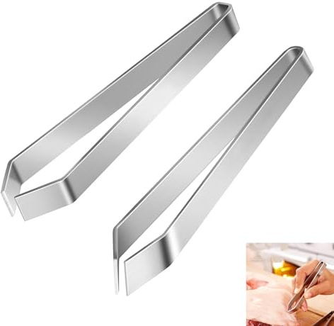2 Piezas Pinzas para Pescado, Pinzas de Cocina para Espinas de Pescado, 1 Alicate Diagonal + 1 Alicate de Punta PlanaPinza,de Acero Inoxidable, Alicates para Espinas, Herramienta de Cocina, 12cm