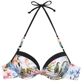 YAMAMAY - Bikini Parte Alta, Push-up con Ferretto, Donna, Tahiti, Multicolore, Stampa Floreale