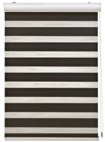 JalousieCrew Doppelrollo mit Blende Farbe Espresso, dunkel braun - Breite 60 bis 140 cm Länge 160 cm und 220 cm - Duo - Rollo (90 x 220 cm)
