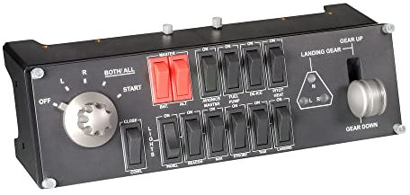 Logitech G Saitek Pro Flight Switch Panel, Professional Simulation Switch Controller, LCD Display, Five-Position Magneto Dial, Realistic Gear Control, USB, PC - Black