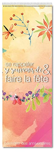 easydruck24de Calendrier d'anniversaire à spirales I aux couleurs vives pour inscrire de jours d'anniversaire I Birthday anniversaire | avec étoile caractères I dv727