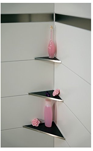 markiso Befliesbare Duschablage Shampoohalter Eckregal - Montage ohne Bohren Edelstahl 170x170 mm Breite 240 mm