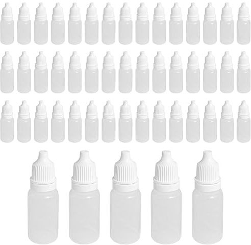 50 st 30 ml tomma droppflaskor i plast (droppar av pluggen kan tas bort), bärbar plastflaska, droppflaska för ögonvätska, påfyllningsbara flaskor, behållare (30 ml)