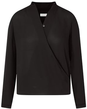 Seidensticker Damblusar – modeblus – omlottlook – långärmad – viskos, svart, 40