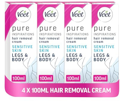 4 x 100ml Veet Hair Removal Cream for Legs & Body (Sensitive Skin)
