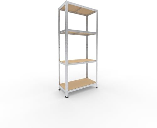 shelfplaza Home 180x80x40cm Schwerlastregal verzinkt mit 4 Böden x 175kg | Kellerregal · Lagerregal · Metallregal · Regale für Kellerraum · Steckregal · Abstellraum Regal