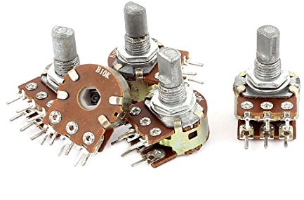 sourcing map 5 Stk B10K 10K Ohm 6 Pins Vierfach Linear Einstellbare Drehknopf Potentiometer DE de