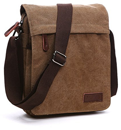 Outreo Schultertasche Vintage Umhängetasche Herren Messenger Taschen Canvas Kuriertasche für Tablet Retro Reisetasche Schule Aktentasche