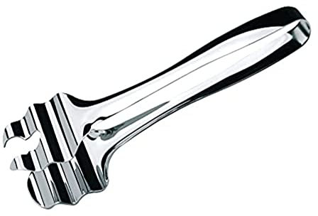 Commichef TG-719 Luxus Spargelzange aus hochwertigem 18/10 Edelstahl –verchromtes Zinkdruckguss, auf Hochglanzpolitur, Steel, Silber