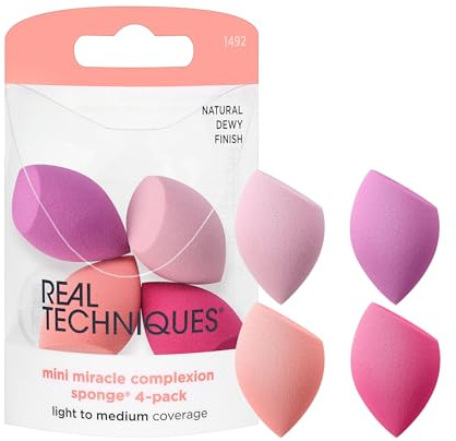 Real Techniques 4 Mini Éponges de Maquillage Teint Miracle