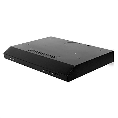 Klarstein UW60BL - Hotte aspirante, Hotte d'extraction, Encastrable, Extraction 170m³/h, 3 niveaux de puissance, Éclairage, Discrète, 60cm, Montage au mur ou sous meuble, Noir