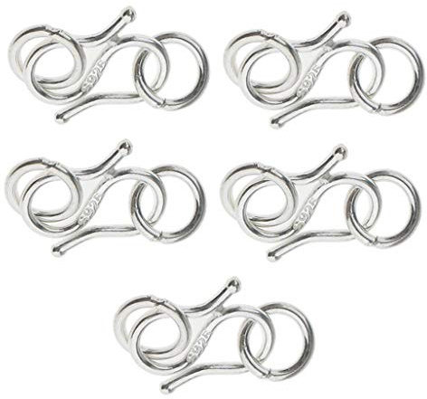 Sitrda (5 Stück) 925 Sterling Silber S-Haken Ösenverschluss Biegeringe für Halsketten, Armbänder, Handwerk, Schmuckherstellung