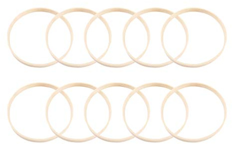 Toyvian Traumfänger Ringe Bambus Makramee Ring 10 cm 12 Stück Rund Bambusringe DIY Basteln Weihnachten Kranz Machen Material Hochzeit Party Festival Dekoration Traumfänger Basteln Zubehör