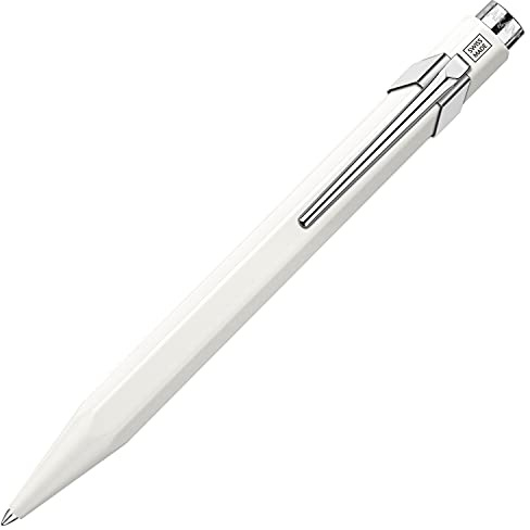 Caran d'Ache Kugelschreiber 849 Popline mit Etui Weiß lackiert Strichstärke: M, Schriftfarbe: Blau, Länge: 12,5 cm, 0846.509