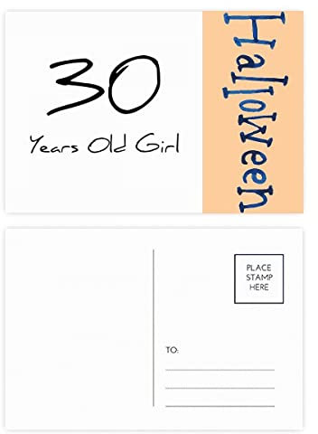 Postkarten-Set für 30 Jahre alte Mädchen, Art Deco, Mode, Halloween, Dankeskarte, 20 Stück