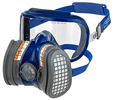 GVS SPR673 Maschera Elipse Integra Low Profile con Filtri A2P3 per Gas e Vapori Organici sino a 5000 ppm e polveri, S/M