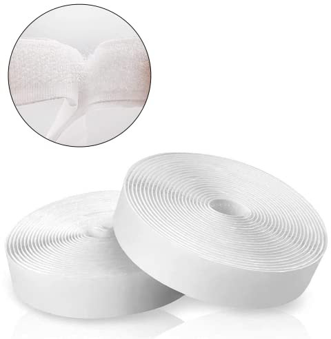 PANYI 8m Bande Scratch AdhéSive Double Face Super Fort Ruban Scratch AdhéSif Ruban Auto-AdhéSif pour La Maison La Cuisine Le Bureau (20mm de Large,Blanc)