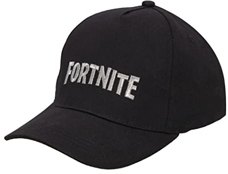 FORTNITE Gorra de béisbol para niños, sombrero de calidad y gorra ajustada, sombrero de béisbol de ala plana con diseño elegante, Negro Plata, talla única